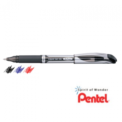 Liquid Gel Pen Pental 0.7mm, black, red, gel, blue, ink, writing