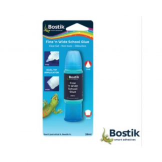 Stationery Wholesalers| Bostik ,Fine 'n Wide School Glue, Clean gel, Adhesive