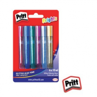 Stationery Wholesalers| Pritt Glitter Glue Pens , Bright Glye , Tubes of Glitter Glue, Gold, Blue, Purple, Red Glue