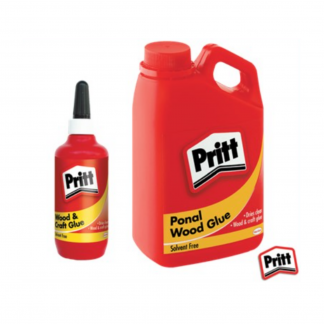 Stationery Wholesalers |pritt, ponal wood glue, red bottle, quick dry, 100ml, 1L, 5L