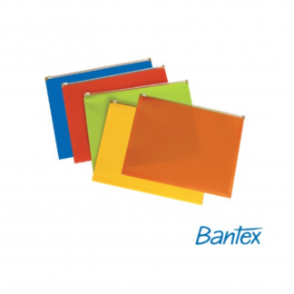 Stationery Wholesalers| Bantex, Pvc Zippa Bag ,Assorted Colors , Zip Lock Bag, A4 Bag, A5 Bag