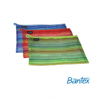 Stationery Wholesalers| Bantex ,Mesh Bag , Mesh Striped Bag , Mesh Zippa Bag, All Colors,