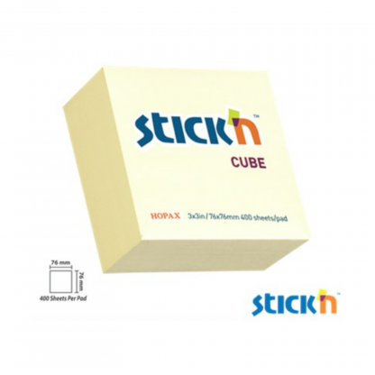 Stationery Wholesalers| Stickn Cube , Hopax, Sticky Notes, 400 Sheets , White Notes , White Sticky Notes, Stick Anywhere