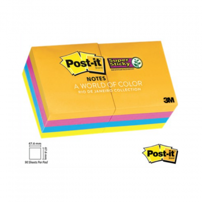 Stationery Wholesalers| Post-it Notes, World of Color , Rio De Janeiro Collection, Bright Sticky Notes , 47x47