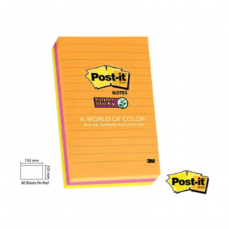 Stationery Wholesalers| Post-it Notes, World Of color, Rio De Janeiro Collection , Sticky Notes ,Lined Sticky Notes 127x203 , 90 Sheets Per Page