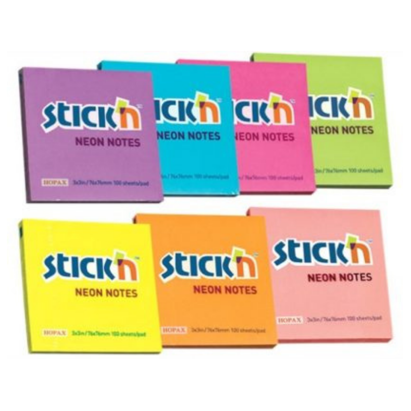 Stationery Wholesalers | Stickn Notes, Sticky Notes, Stick Anywhere Notes, Neon Notes , Purple Notes, Blue Notes, Green Notes, Yellow Notes, 100 Sheets