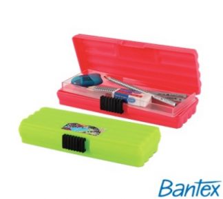 Stationery Wholesalers | Bantex McCasey 3 Pencil Case, Pink , 20 CM , Assorted Colors , Green Pencil Case, Lock It